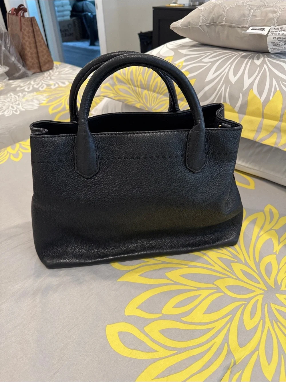 Tory Burch Black Leather Double-Handle Satchel